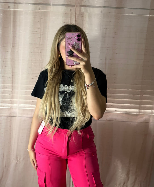 Pink Cargo Dress Pant